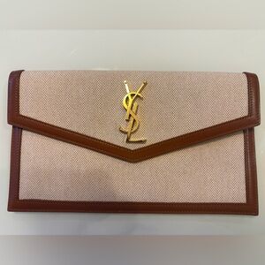 YSL Beige and Brown Clutch